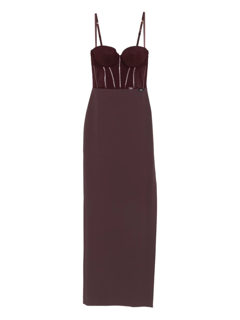 Elisabetta Franchi embellished-corset maxi dress Rood
