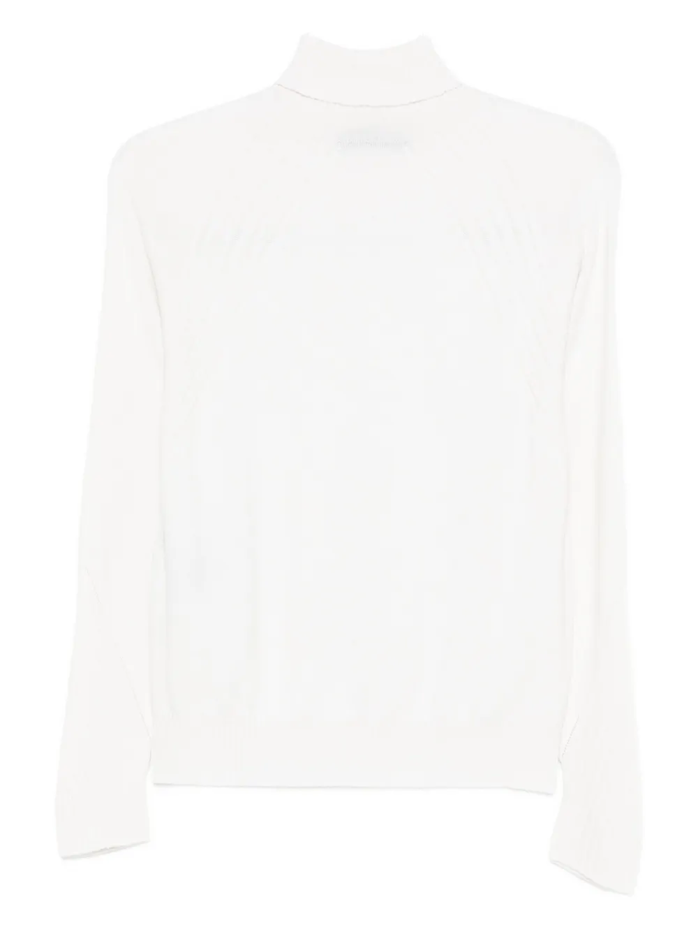 D Exterior Raglan-sleeve High-neck Sweater In White