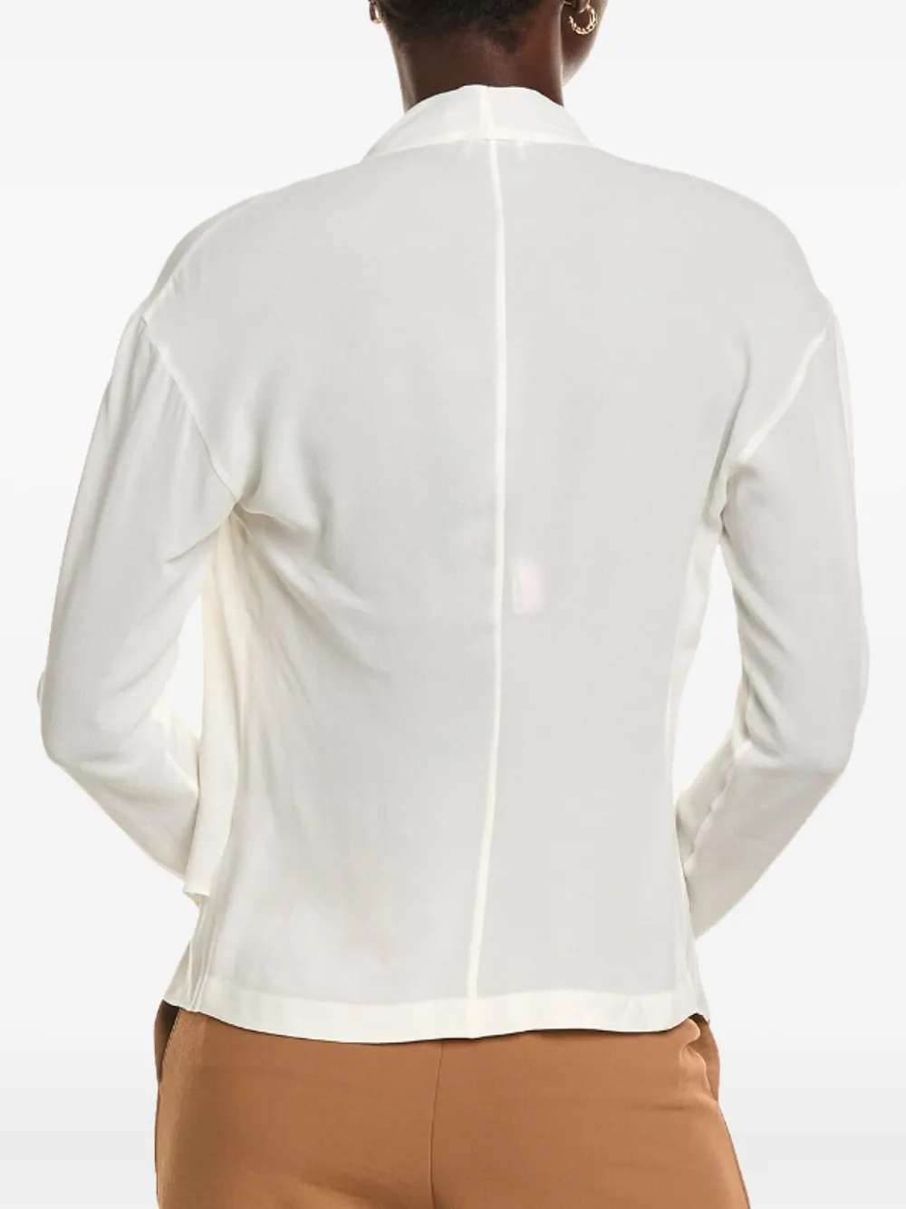 Brunello Cucinelli Draped Cowl-neck Blouse In White