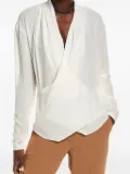 Brunello Cucinelli draped cowl-neck blouse - White
