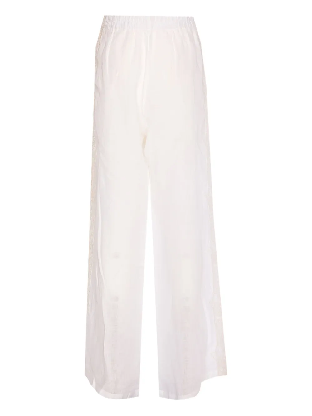 Maurizio Miri elasticated embroidered trousers - Wit