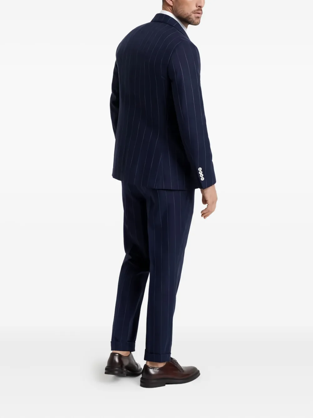 Brunello Cucinelli Katoenen pak met krijtstreep Blauw