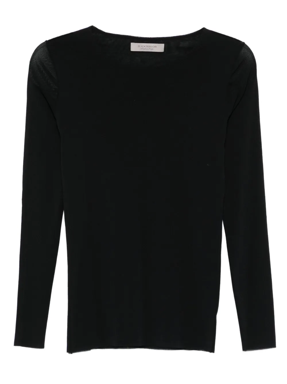 D.Exterior mesh-insert long-sleeve top | Black | Image 1