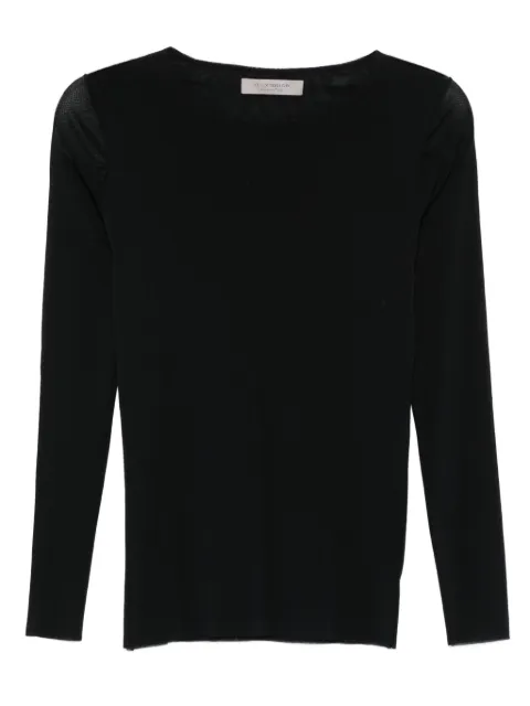 D.Exterior mesh-insert long-sleeve top