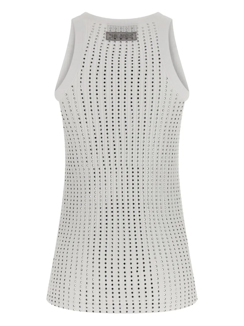 The Attico ribbed crystal-embellished tank top Wit