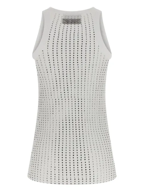The Attico ribbed crystal-embellished tank top