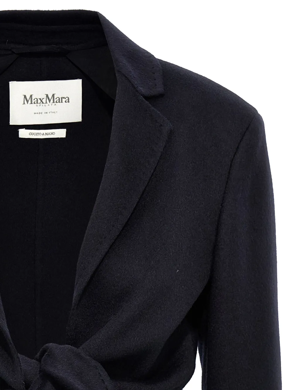 Max Mara tie-front notched-lapel jacket Blauw