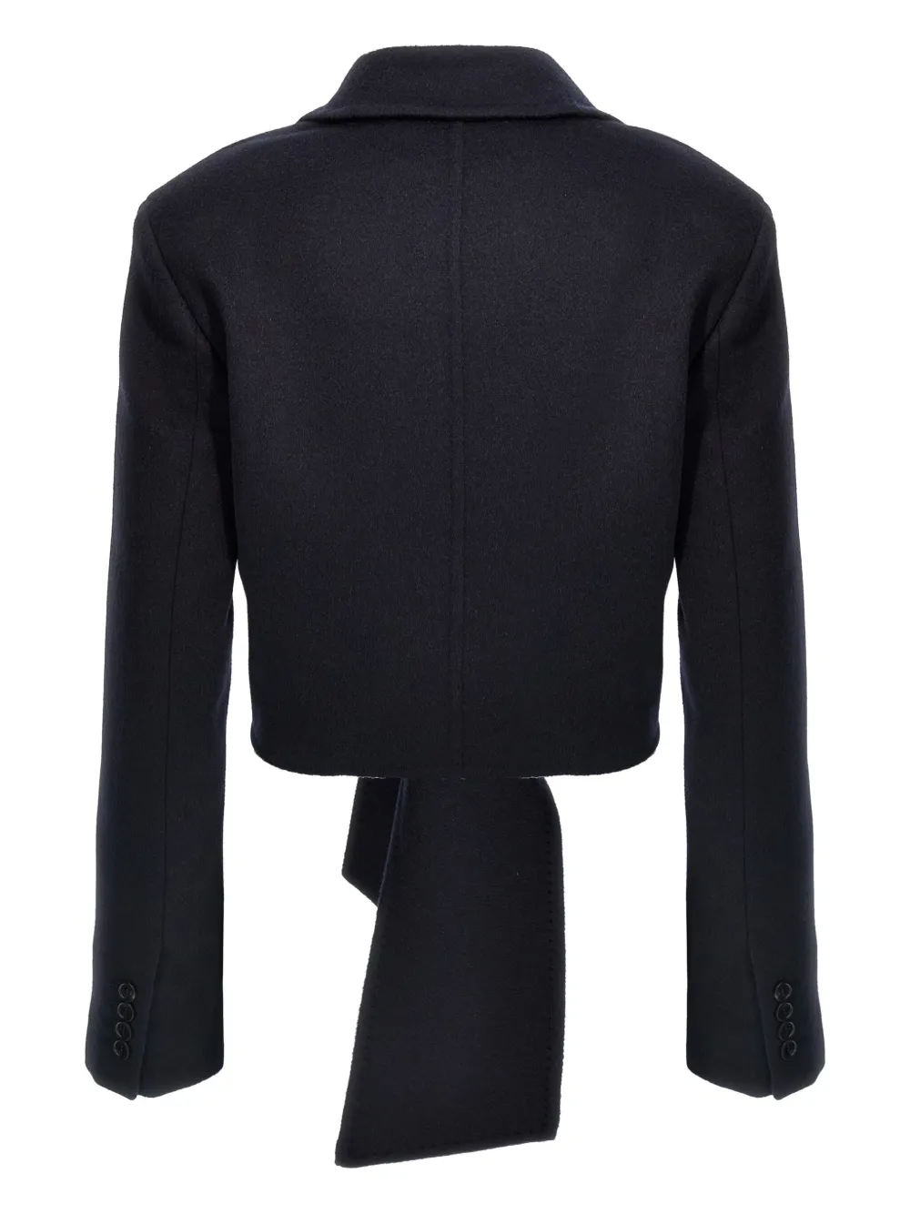 Max Mara tie-front notched-lapel jacket Blauw