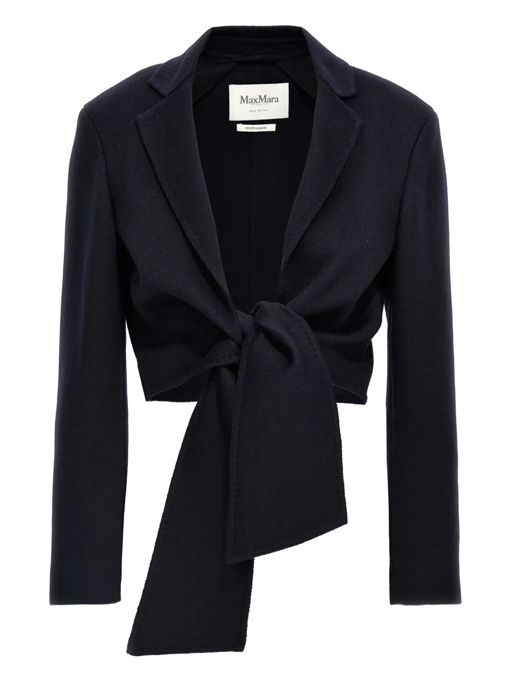 Max Mara tie-front notched-lapel jacket Blauw