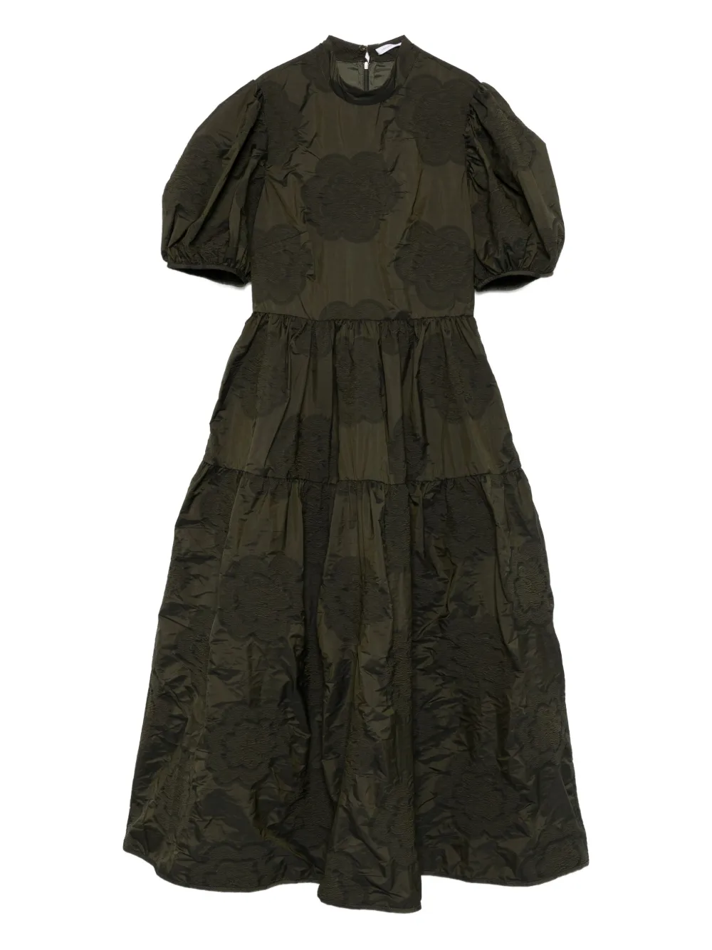 Cecilie Bahnsen Kelly puff-sleeve tiered midi dress | Green | Image 1