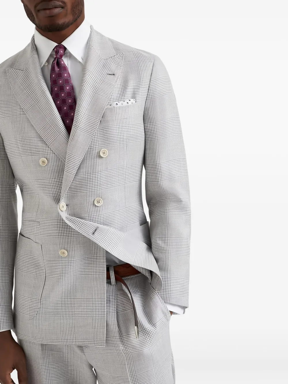 Brunello Cucinelli Geruit pak Grijs