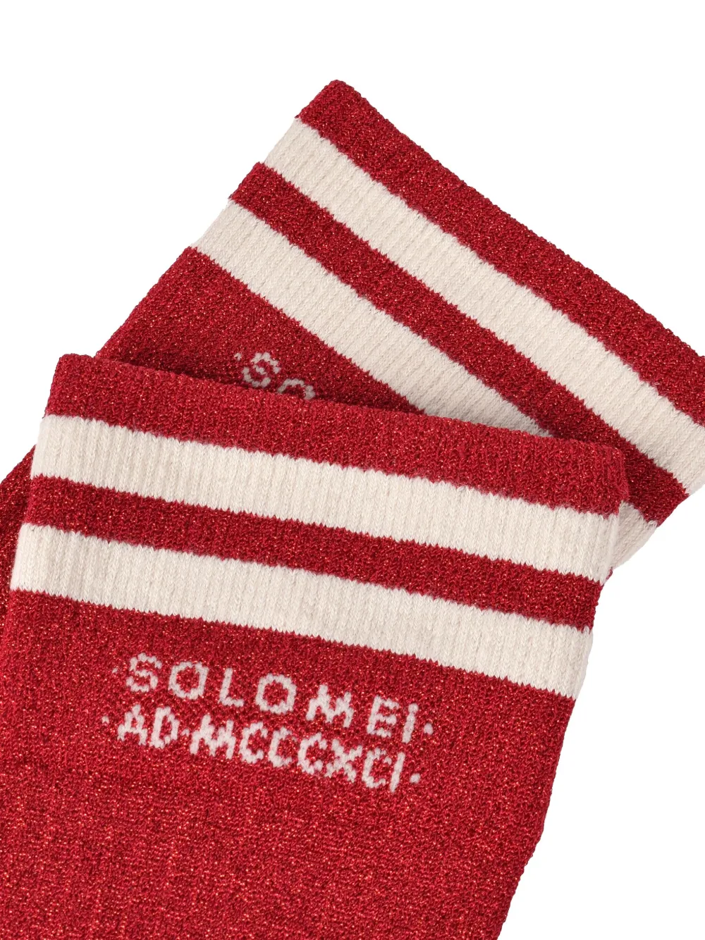 Brunello Cucinelli Glitter Socks In Red