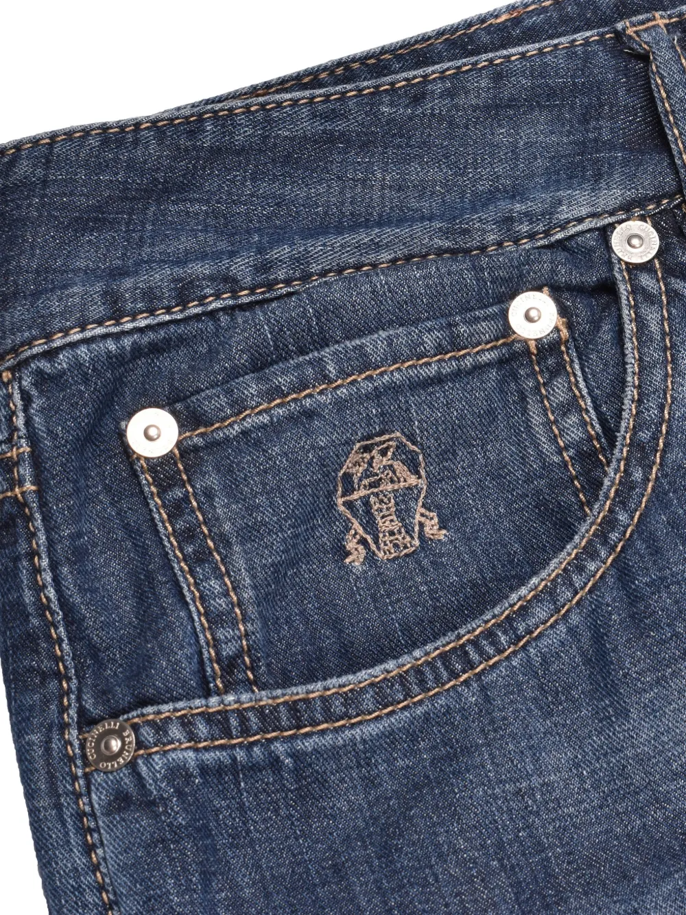 Brunello Cucinelli Gerafelde jeans Blauw