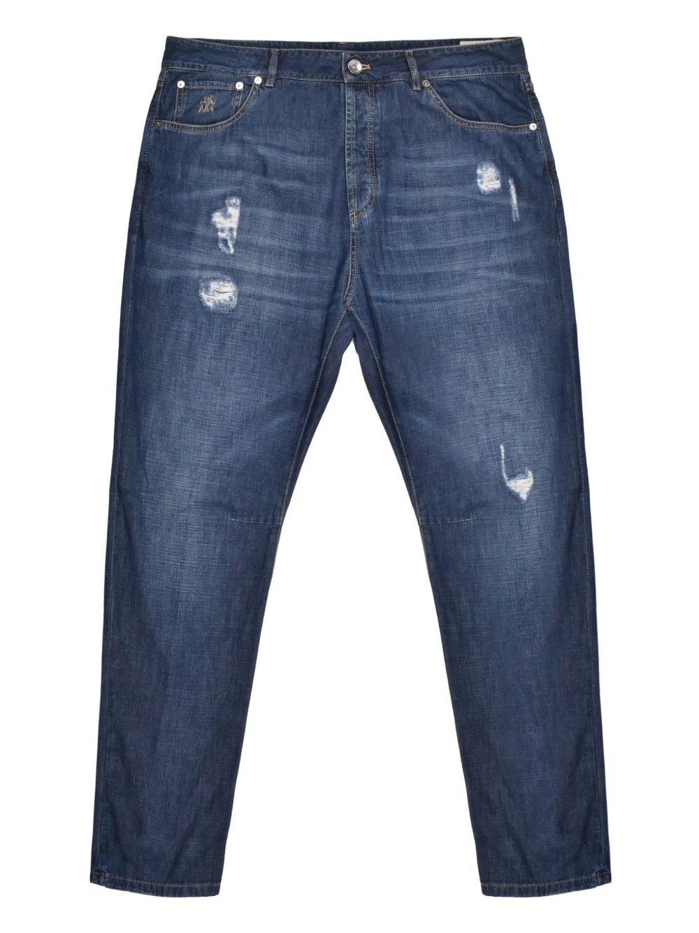 Brunello Cucinelli Gerafelde jeans Blauw
