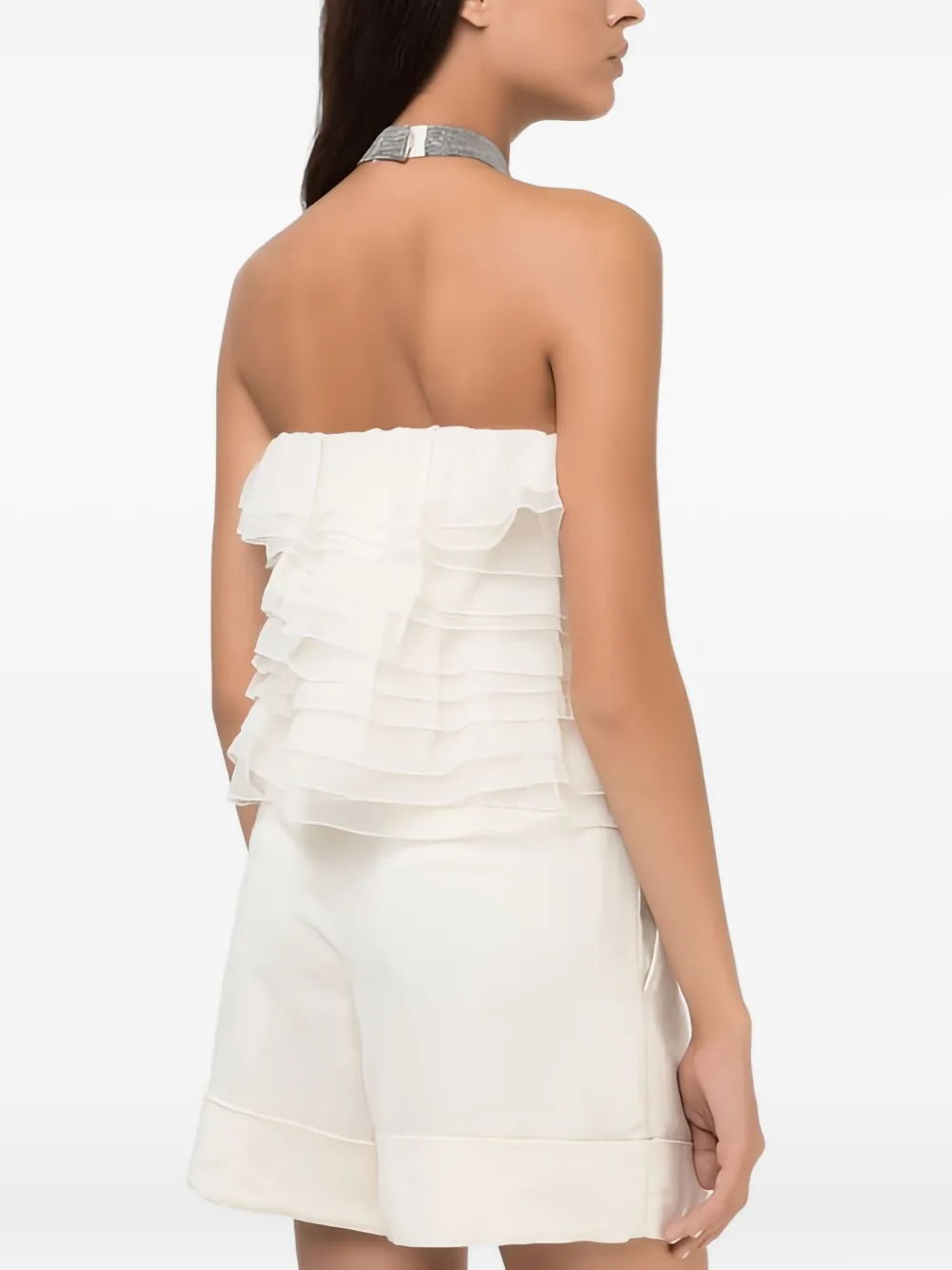 Brunello Cucinelli Top met ruches Wit