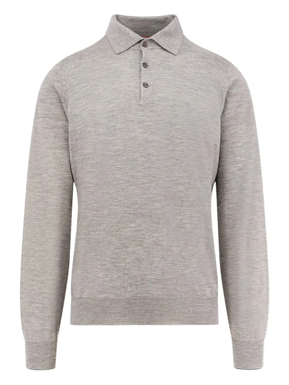 long-sleeve button polo shirt