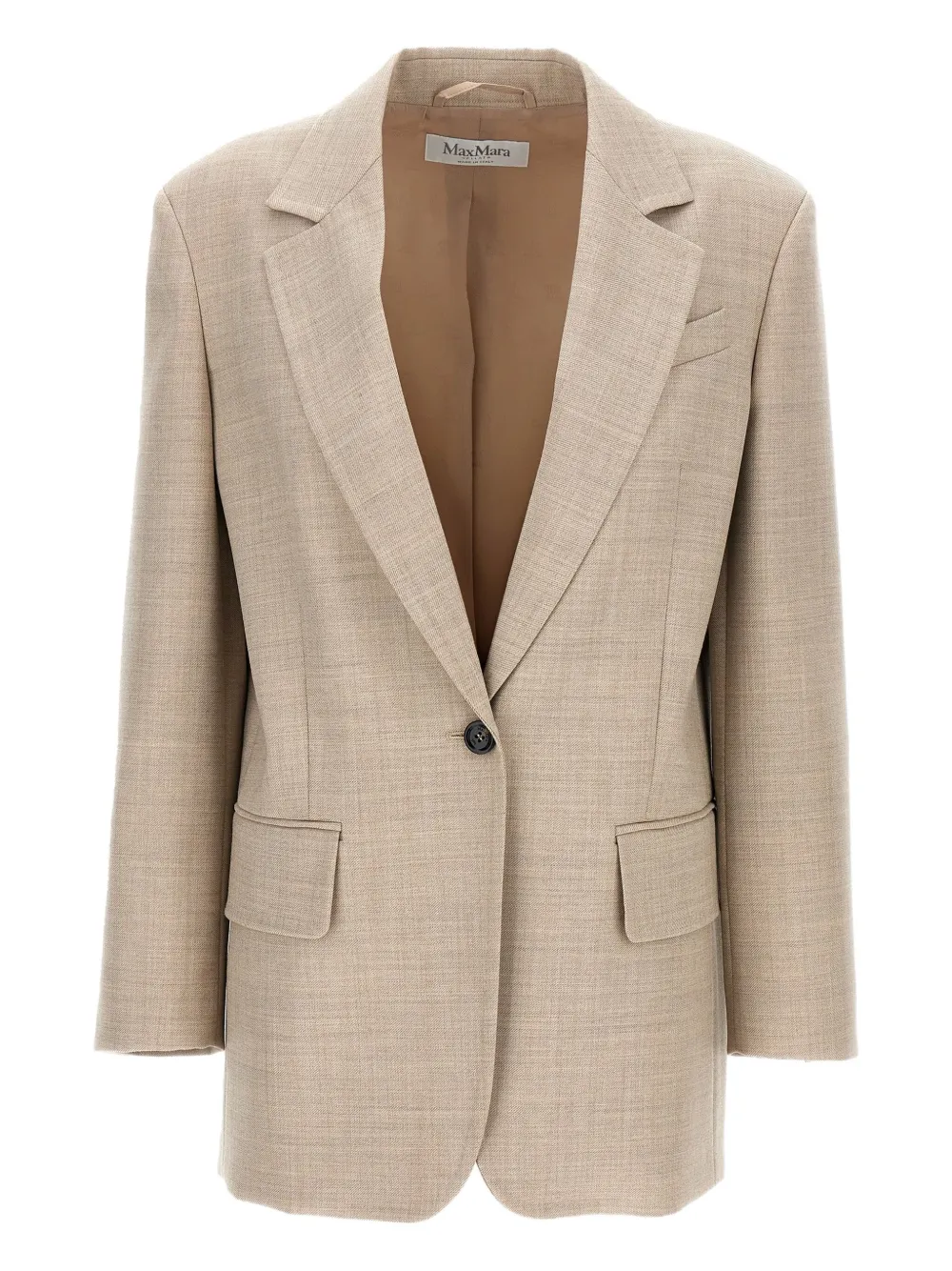Max Mara Rosi single-breasted flap-pocket blazer Beige