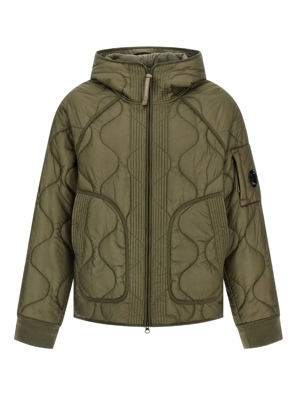C.P. Company padded adjustable-hood jacket Groen
