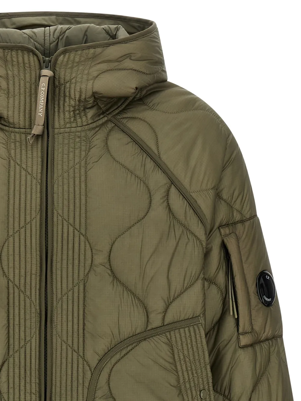 C.P. Company padded adjustable-hood jacket Groen