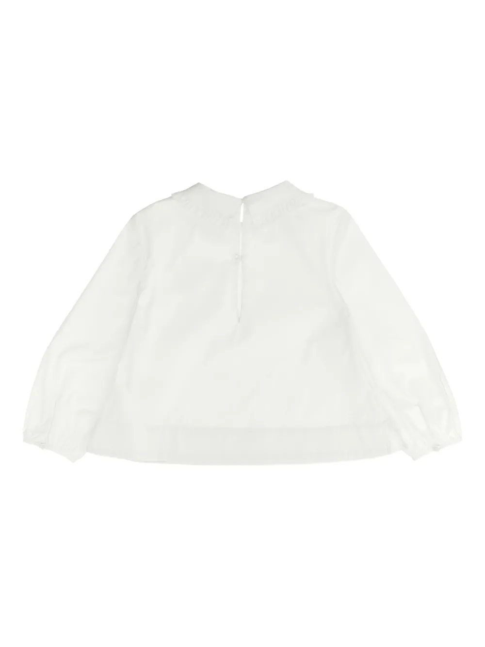 Burberry Kids equestrian-knight embroidered ruffled shirt Wit