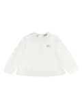 Burberry Kids equestrian-knight embroidered ruffled shirt - White