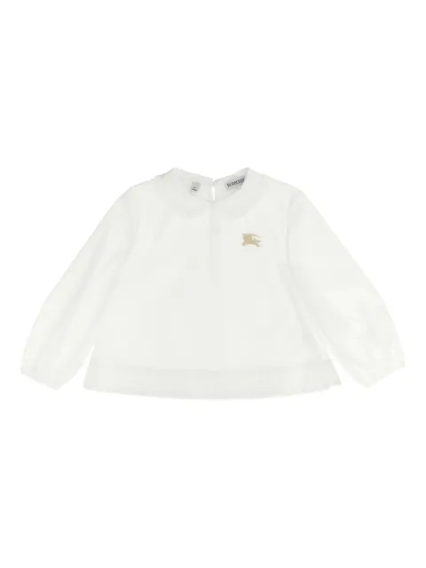 Burberry Kids Gerüschtes Hemd mit Ritteremblem-Stickerei