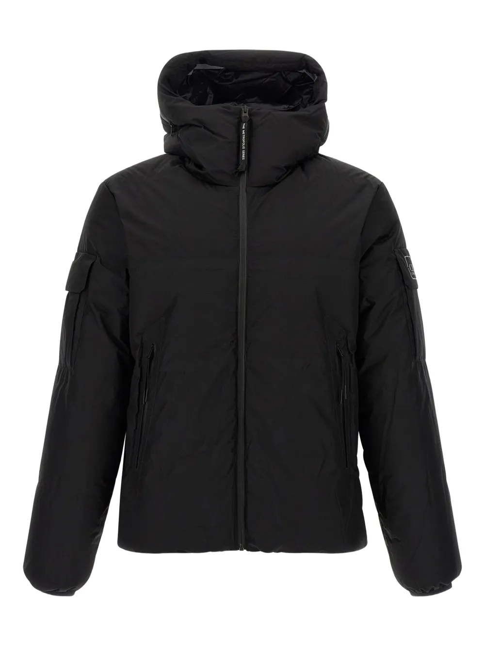 C.P. Company ripstop hooded down jacket Zwart