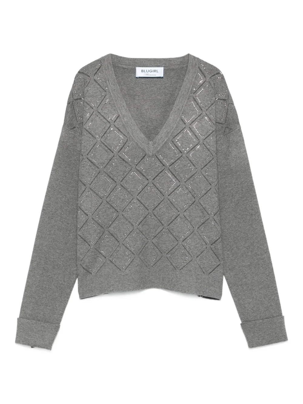 Blugirl Trui met verfraaide V-hals Grijs