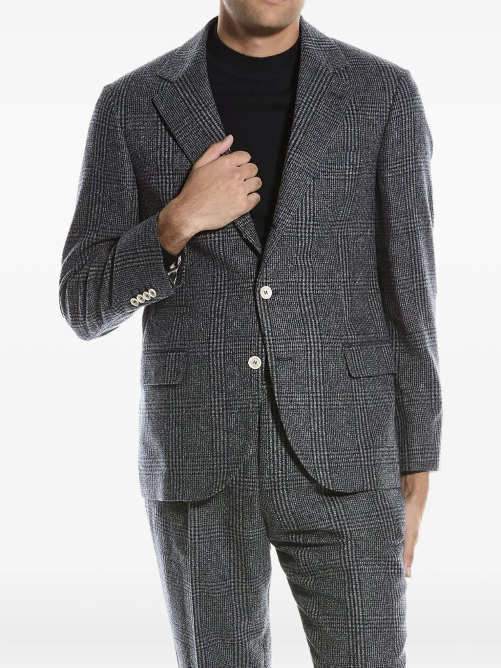 Brunello Cucinelli checked two-button suit | Grey | Image 1