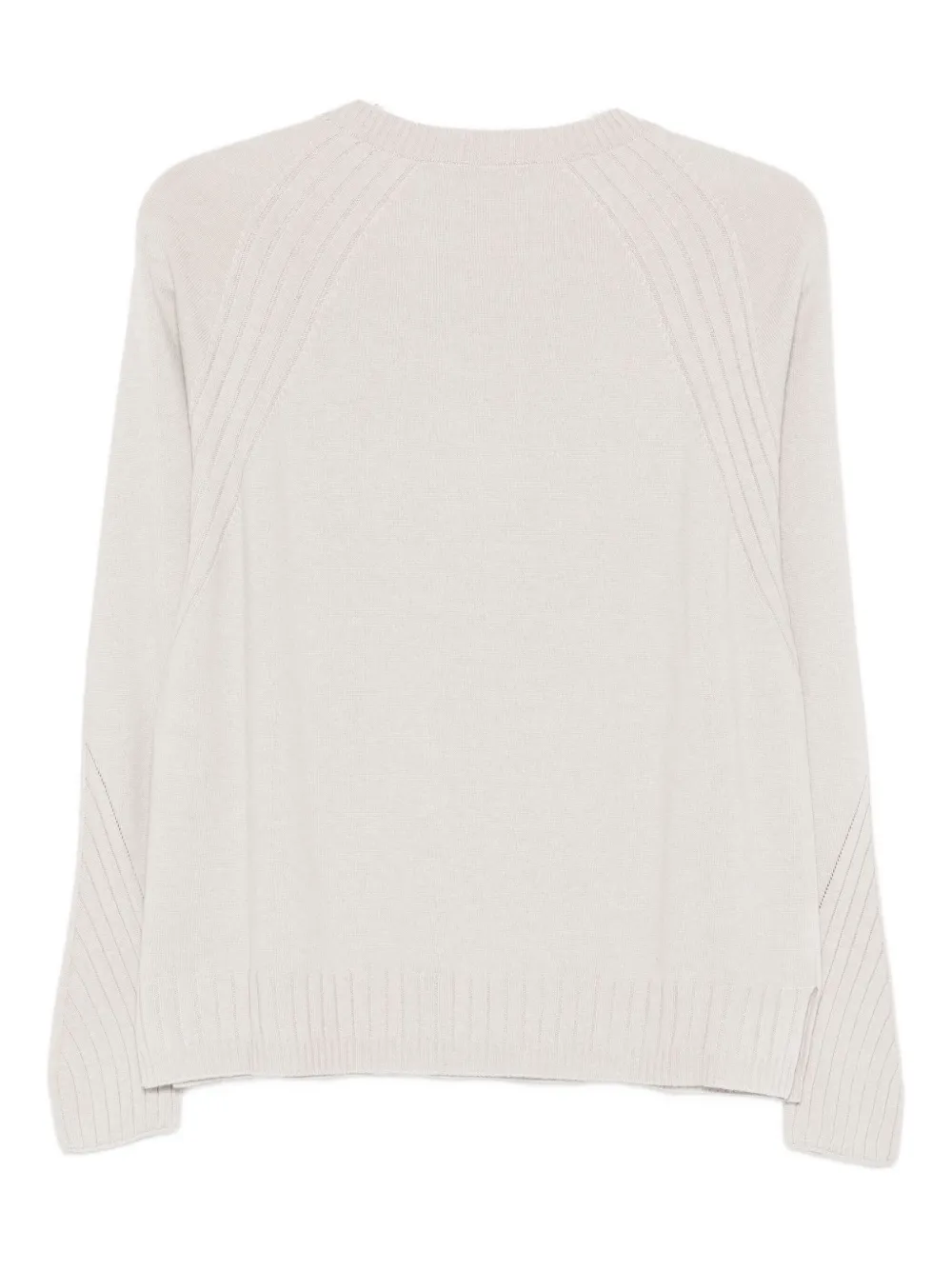 D Exterior Raglan-sleeve Ribbed Sweater In Neutral