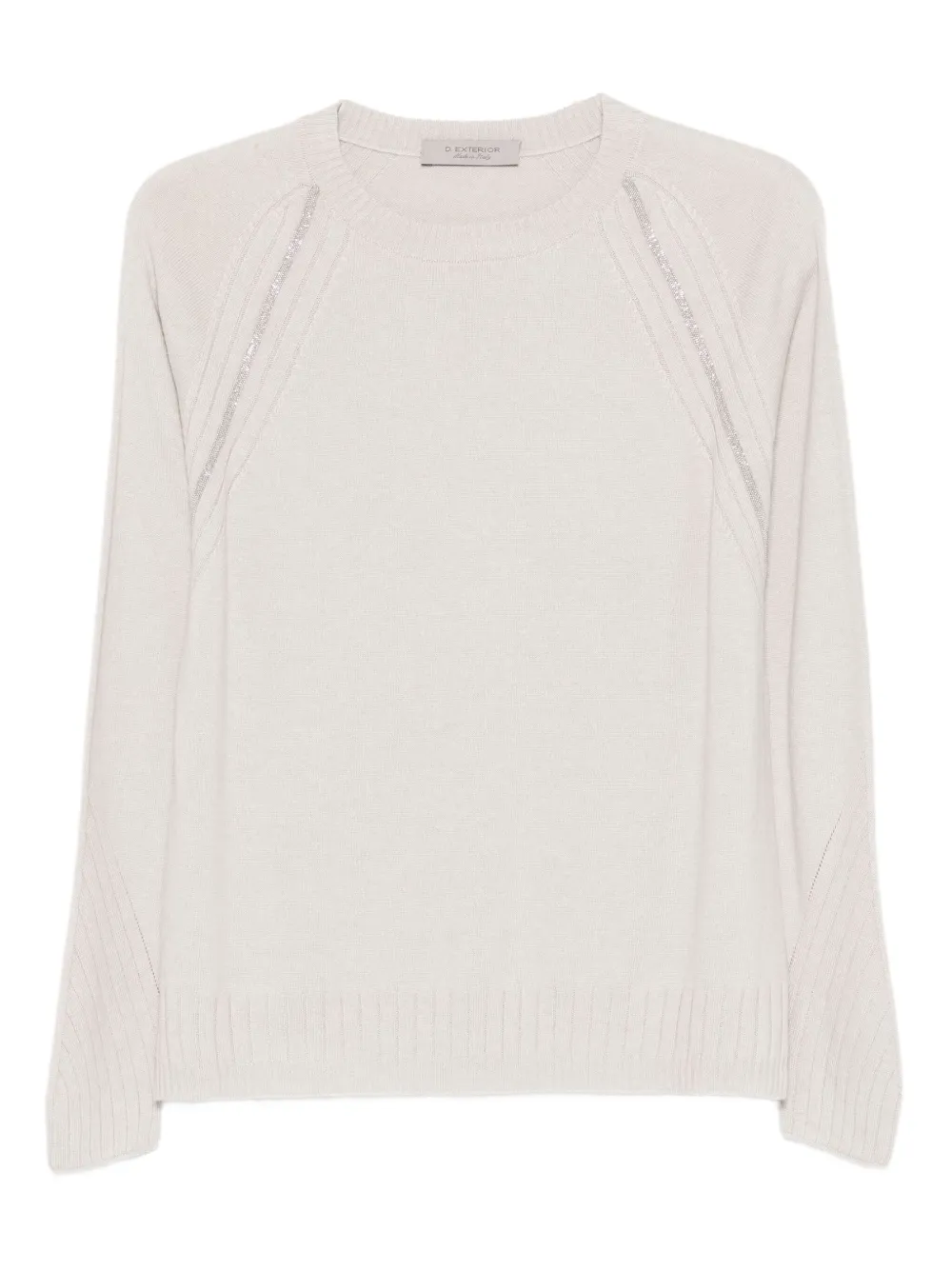 D.Exterior raglan-sleeve ribbed sweater | Neutrals | Image 1