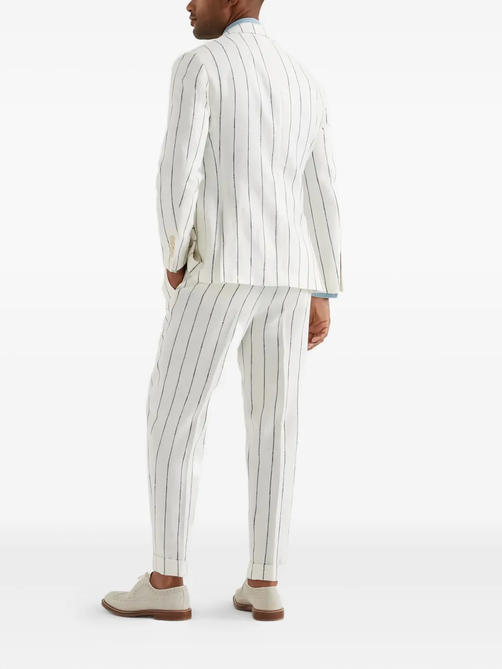 Brunello Cucinelli pinstripe-print linen suit | Single Breasted Suits | Image 2