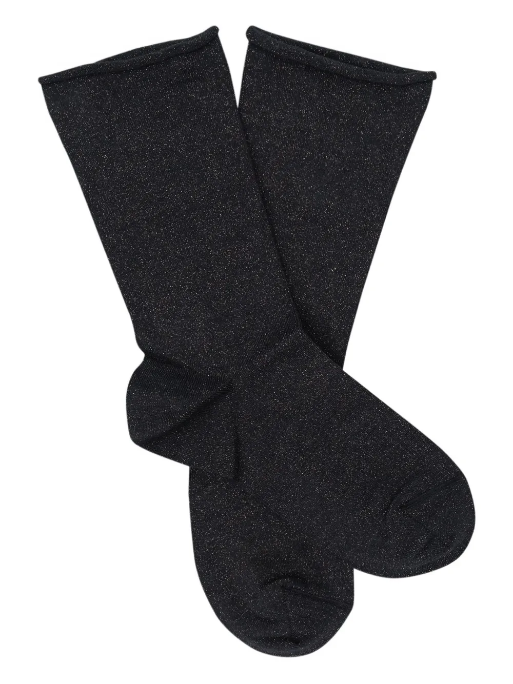 Brunello Cucinelli Glitter-knit Socks In Black
