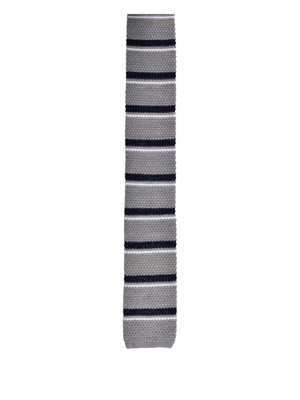 Brunello Cucinelli Striped Knitted Tie In Gray