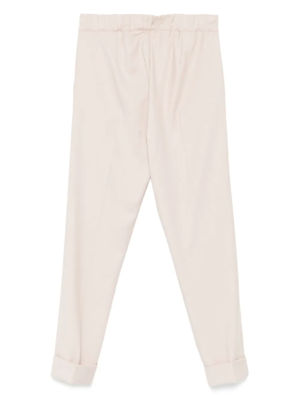 D.Exterior elastic-waistband cuffed trousers - Beige