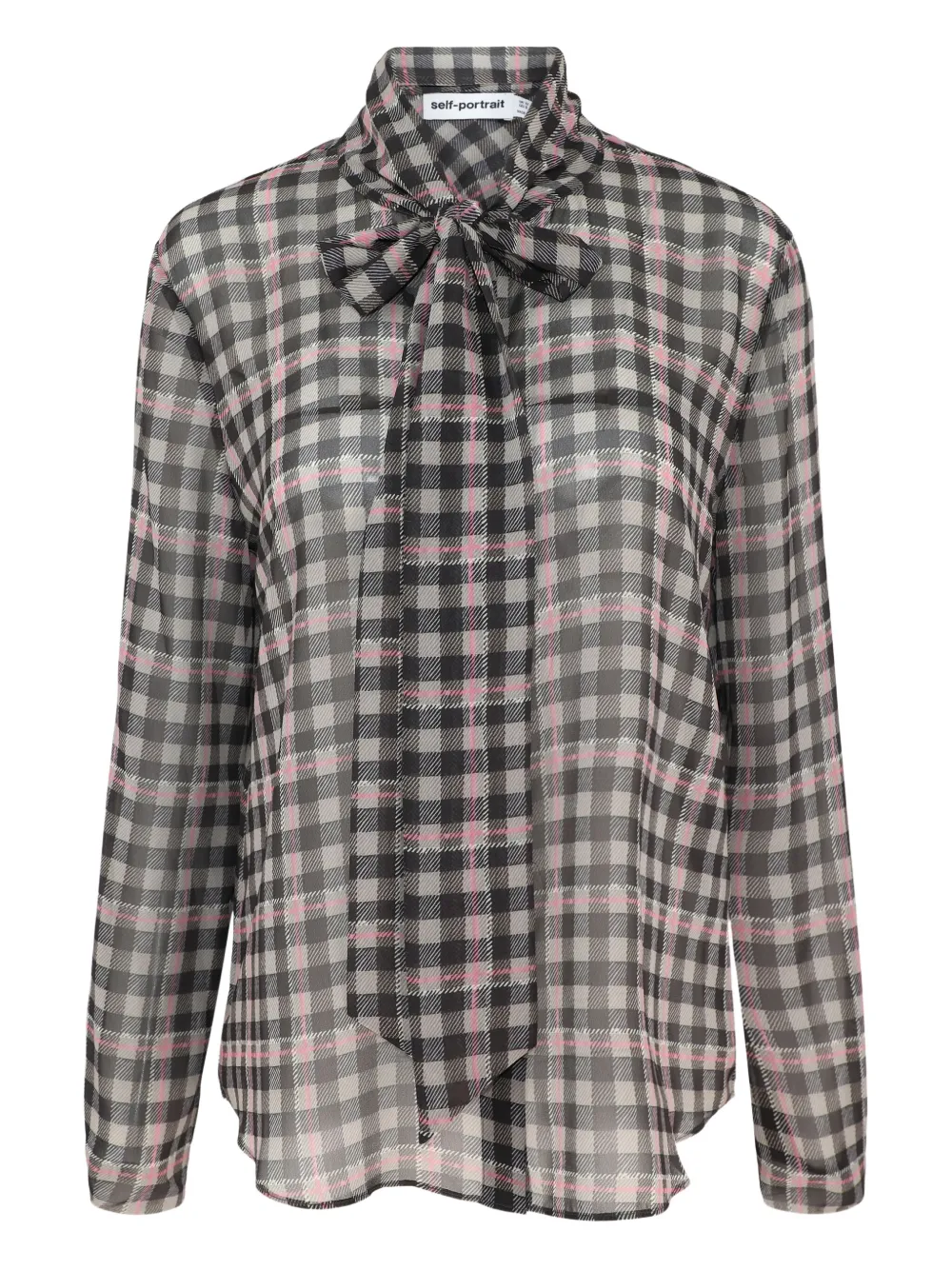 Self-Portrait check-pattern blouse Bruin