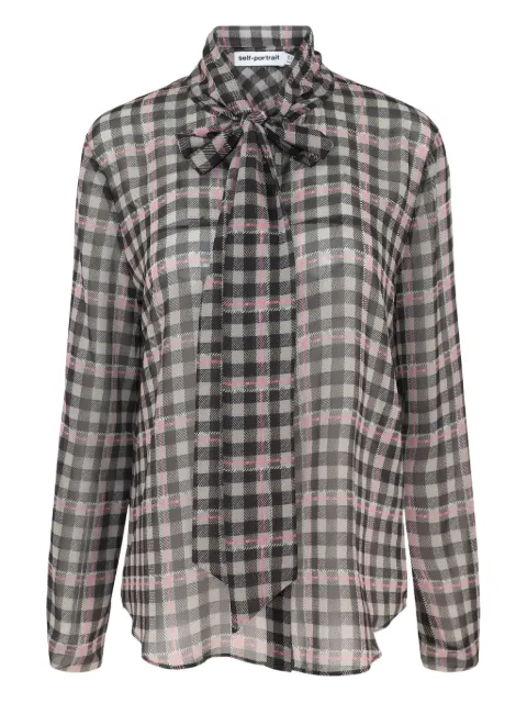 Self-Portrait check-pattern blouse