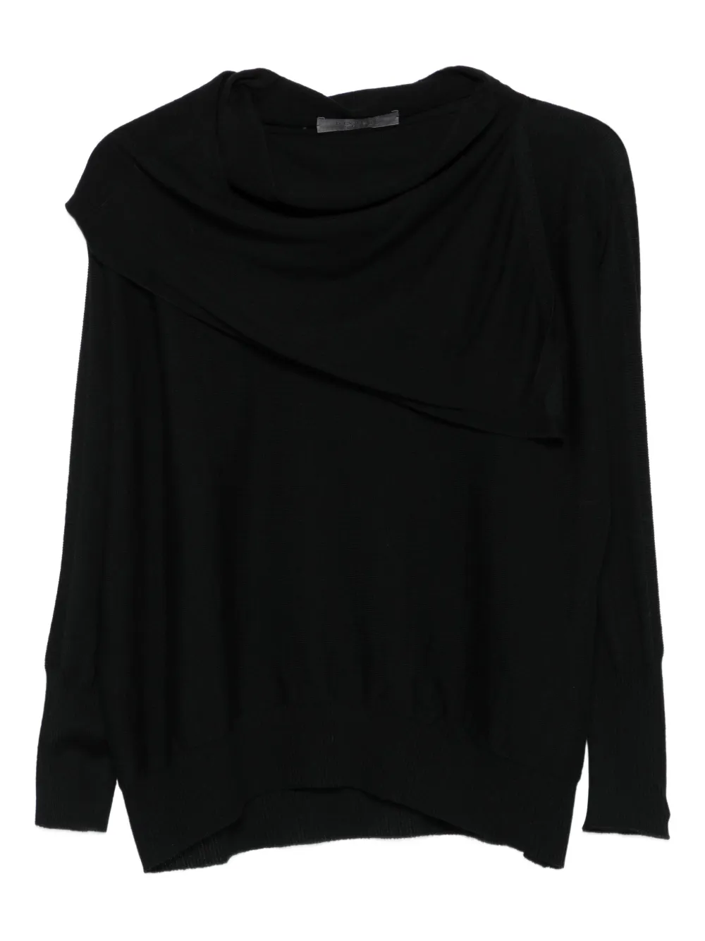 D.Exterior draped cowl-neck sweater | Black | Image 1