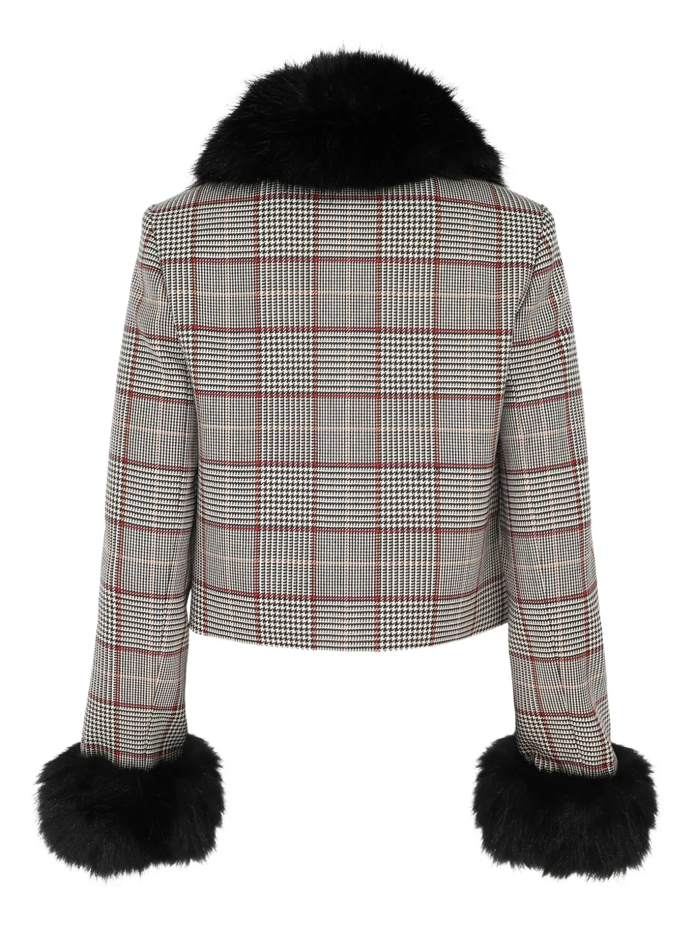 Self-Portrait check faux-fur jacket Bruin