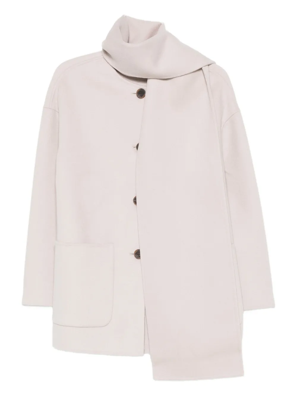 The Dynamis Studio Patch-pockets Buttoned Single-breasted Coat In Neutral