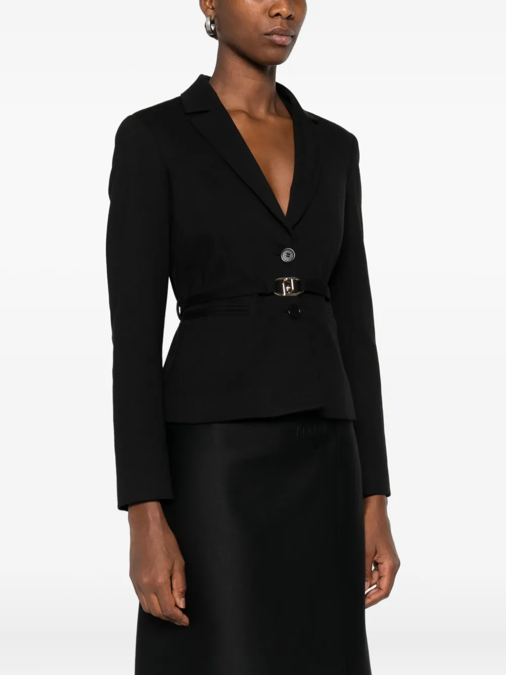 LIU JO belted single-breasted jacket Zwart