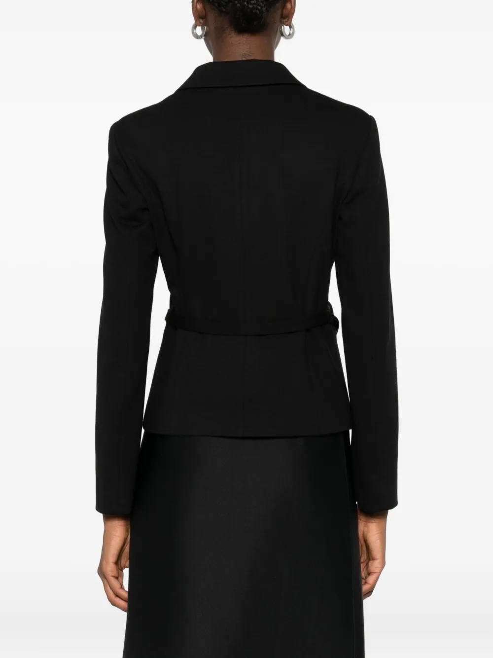LIU JO belted single-breasted jacket Zwart