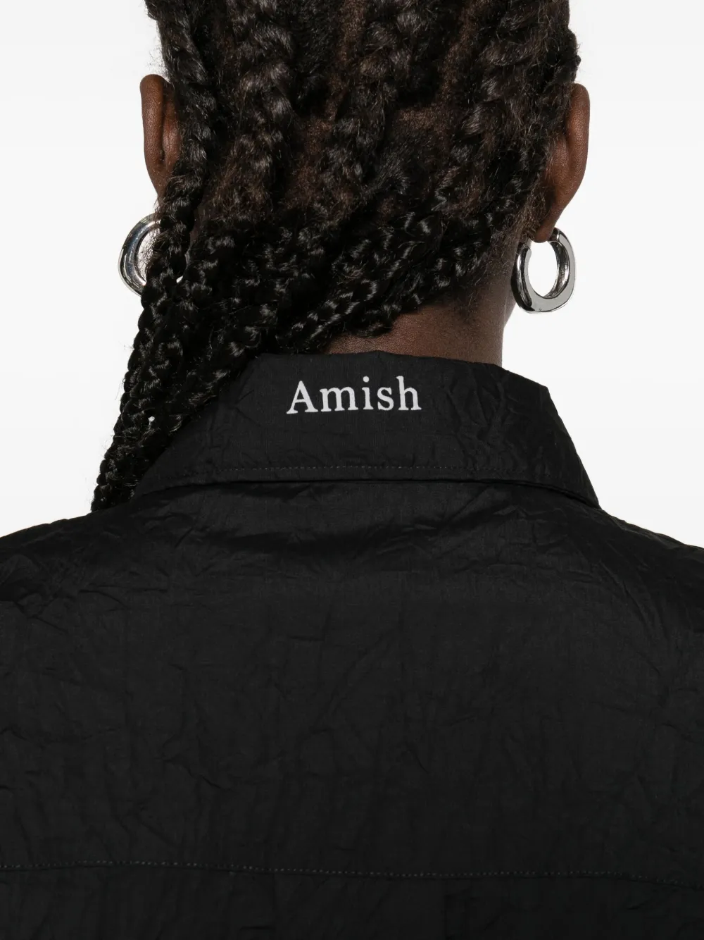 Amish Textured Button-front Shirt In Black