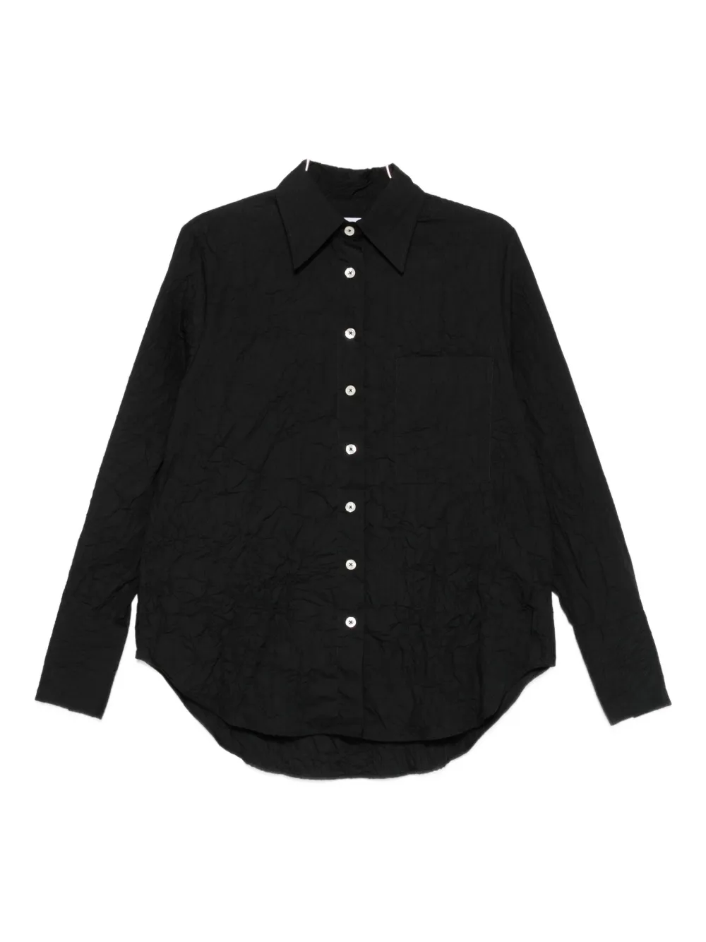 Amish Textured Button-front Shirt In Black