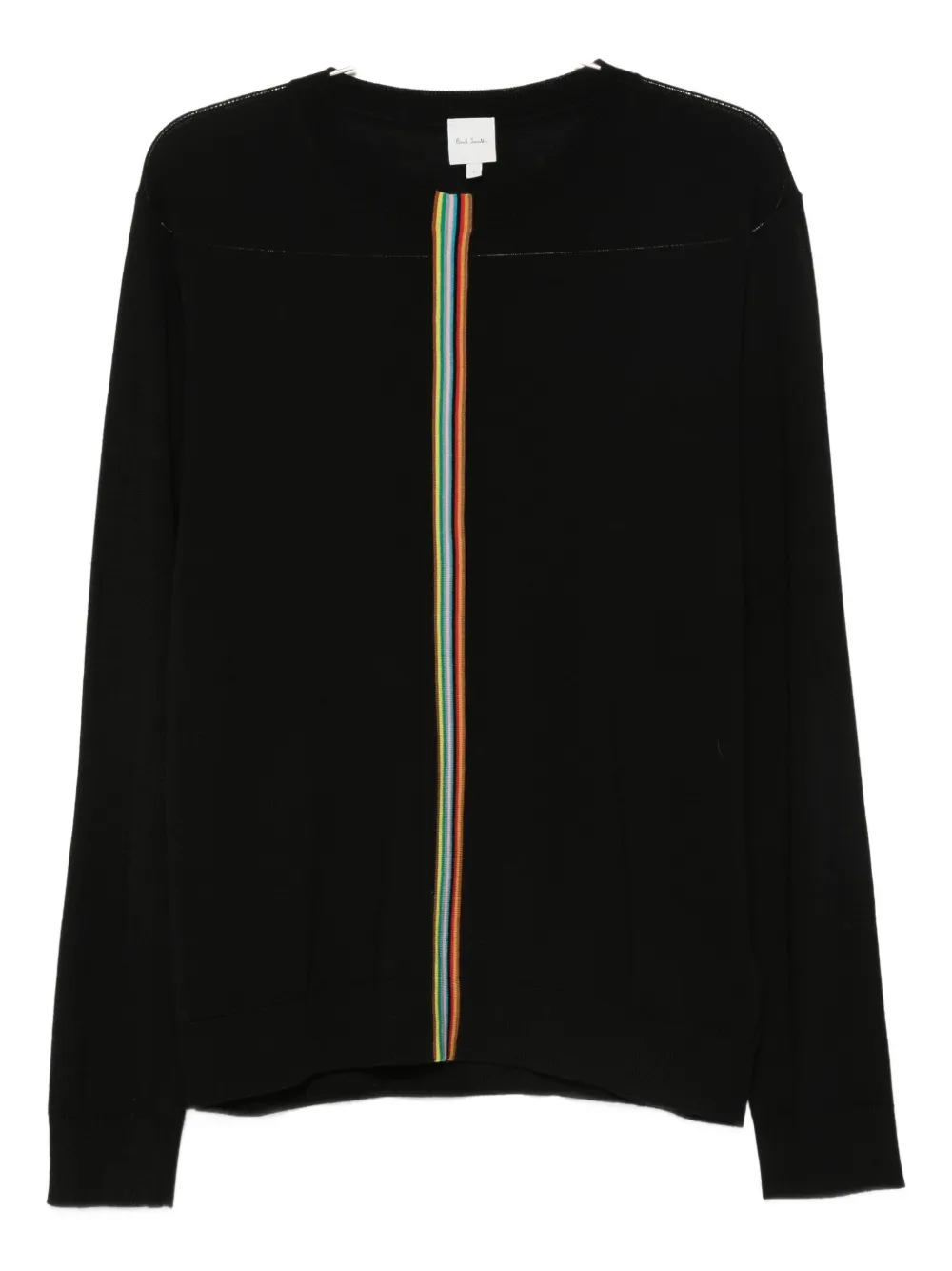 Paul Smith Rainbow-striped Wool Sweater In Black