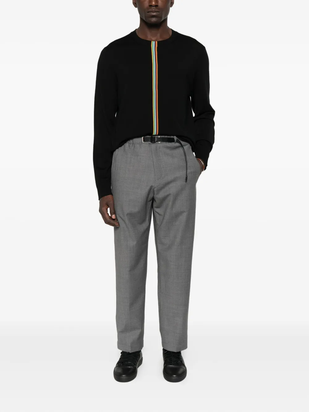 Paul Smith rainbow-striped wool sweater - Zwart