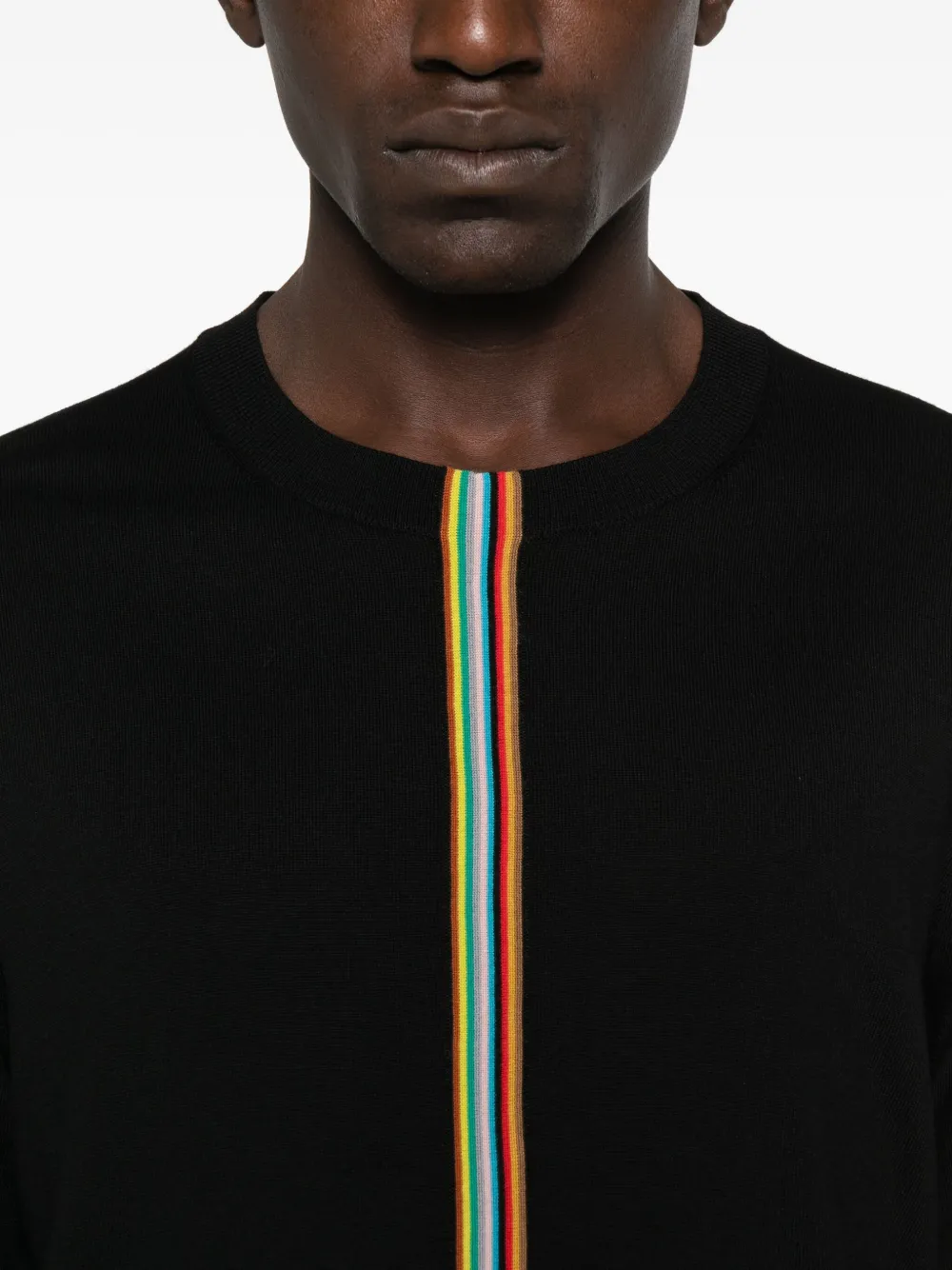 Paul Smith Wollen trui met regenboogstreep Zwart