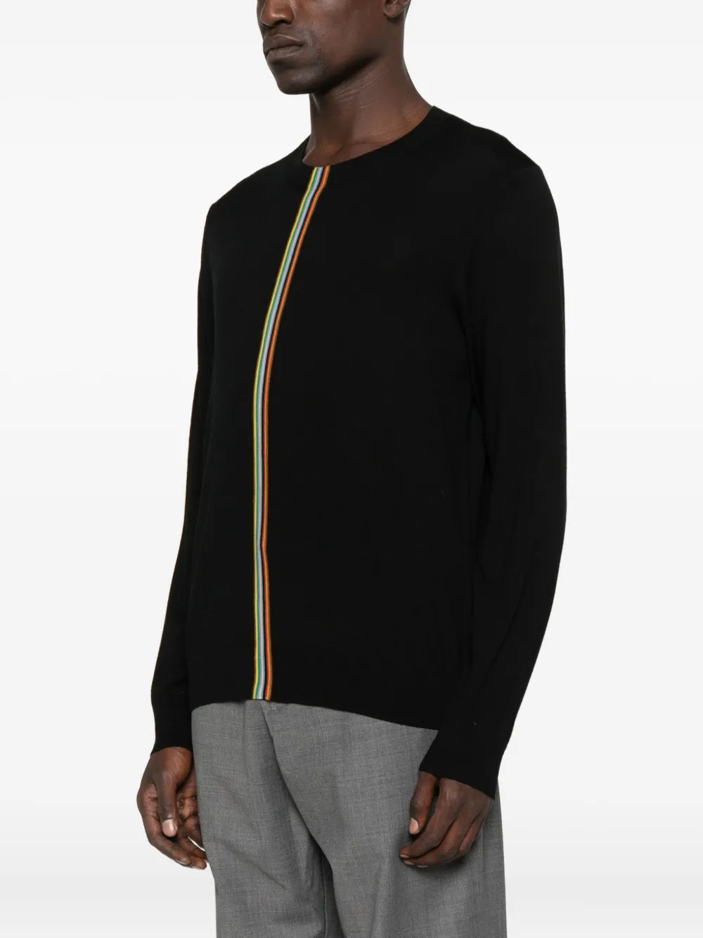 Paul Smith Wollen trui met regenboogstreep Zwart