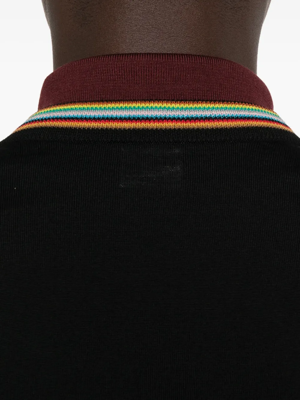 Paul Smith Vest van merinowol met regenboogstreep Zwart