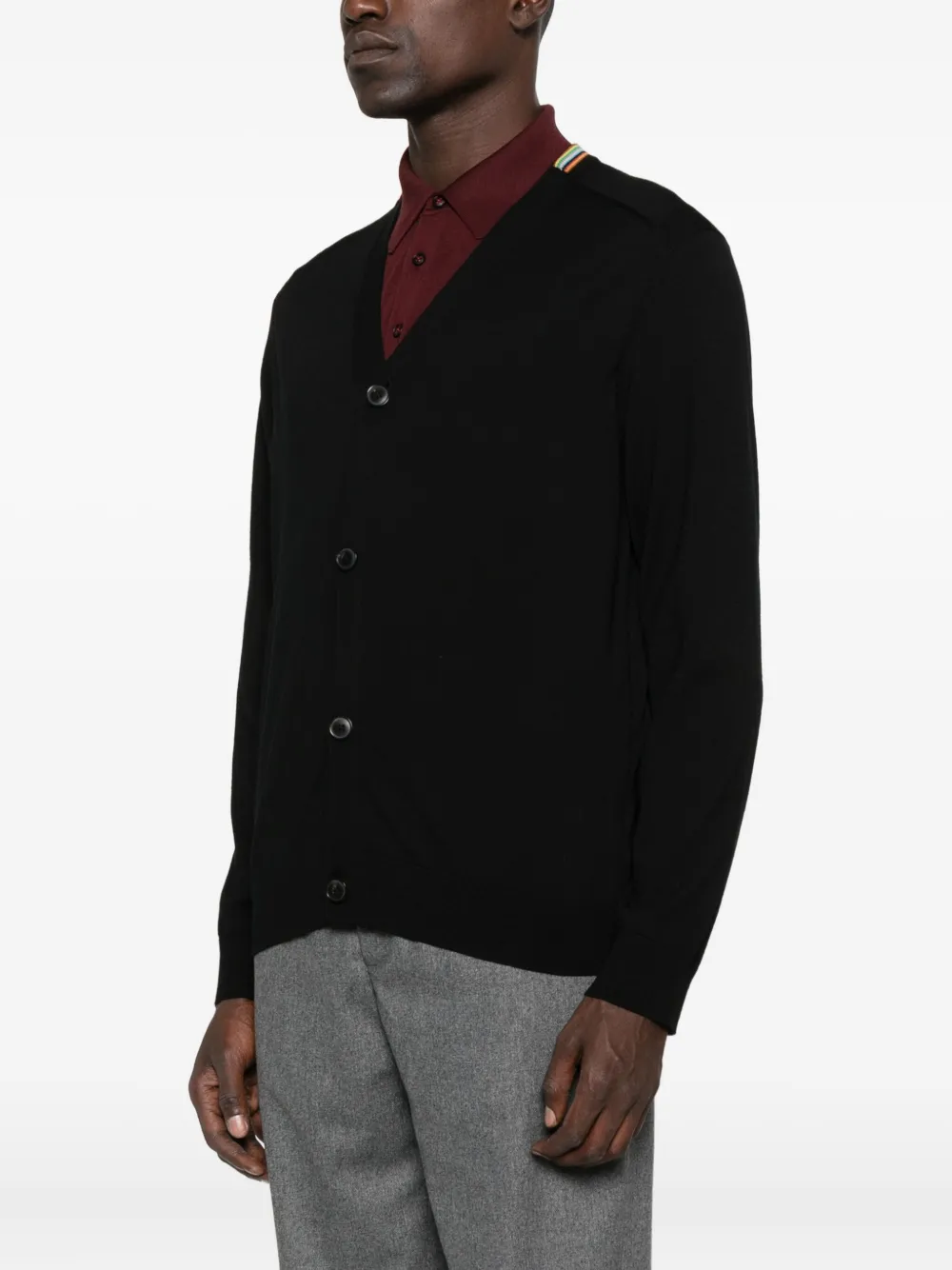 Paul Smith Vest van merinowol met regenboogstreep Zwart